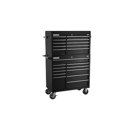 Champion Tool Storage FMPro Top Chest/Cabinet With Casters, 21 Drawer, Black, Steel, 41 in W x 20 in D FMP4121RC-BK